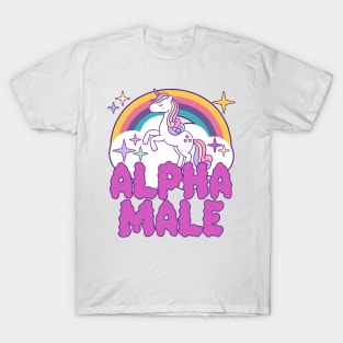 Ironic Alpha Male Unicorn Rainbow Funny Meme T-Shirt